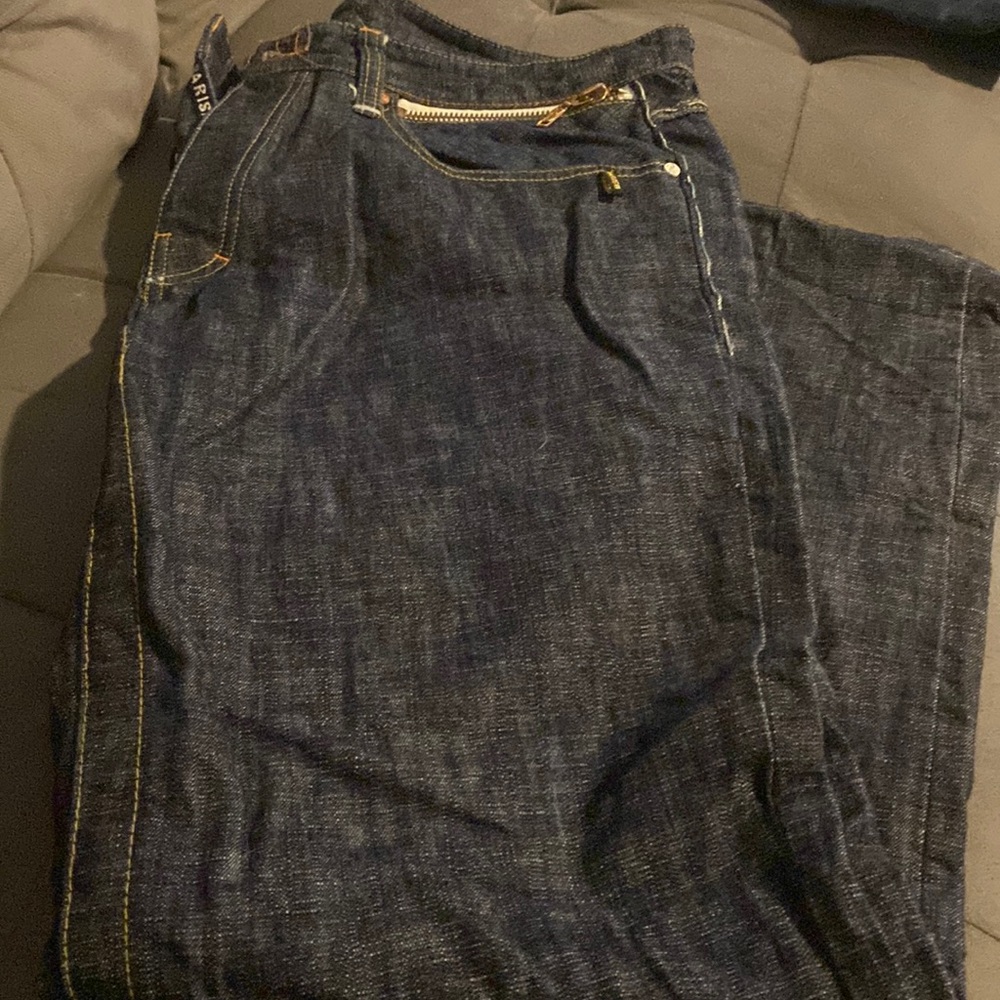 Parish Mens jeans button fly boot cut 38x34